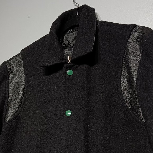 Vintage Black Stewart & Strauss Varsity Jacket (Men's Size Medium) - Picture 3 of 7